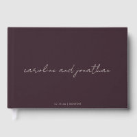 Mariage Personnalisé Nom Foncé Plum Élégant