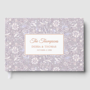 Livre D'or Mariage Personnalisé Toile de Jouy Fleur Rose