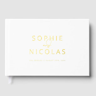 Livre D'or Mariage photo blanc minimaliste moderne