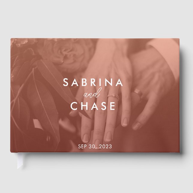 Livre D'or Mariage photo de superposition de couleur vive (Recto)