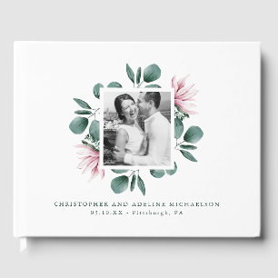 Livre D'or Mariage photo Elégant Eucalyptus Watercolor