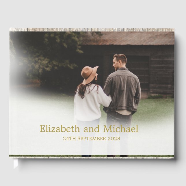 Livre D'or Mariage Photo Gold Mariage élégant (Recto)