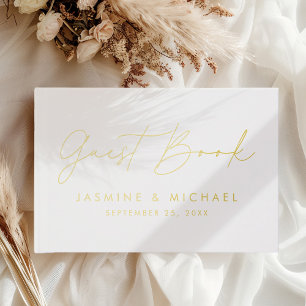 Livre D'or Mariage photo moderne Gold Foil Script