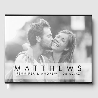 Livre D'or Mariage photo moderne minimaliste noir