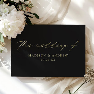 Livre D'or Mariage photo noir de script élégant moderne
