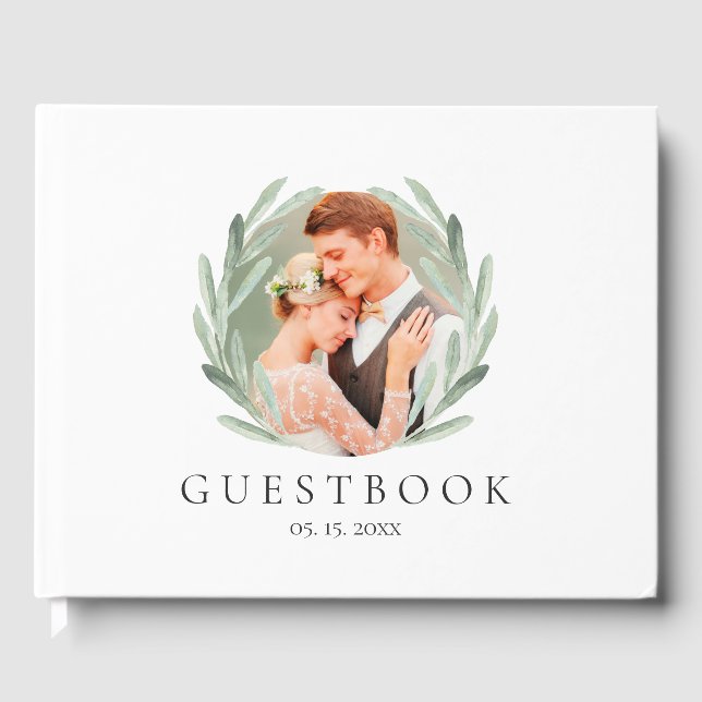 Livre D'or Mariage photo Rustic Olive Branch (Recto)
