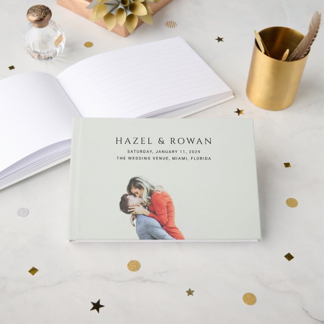 Livre D'or Mariage Photo Simple Moderne (Recto ouvert)