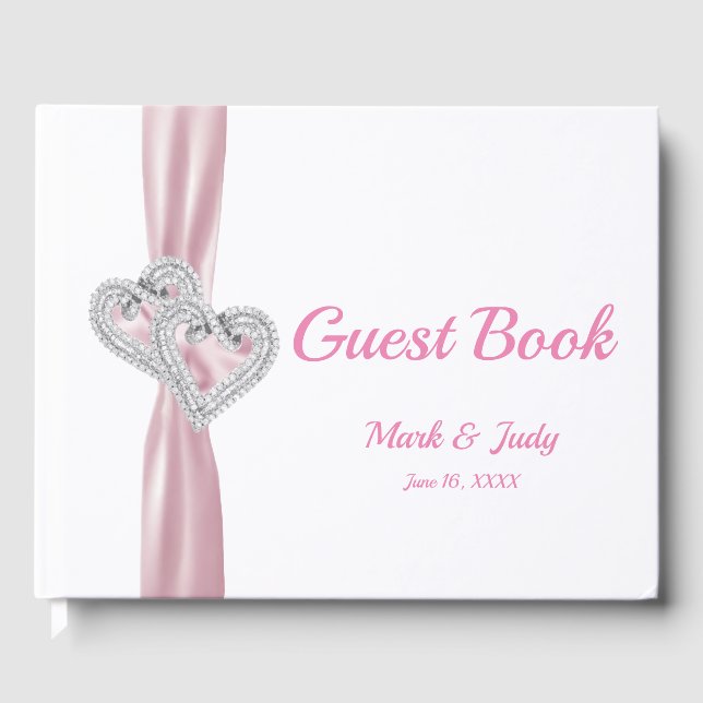 Livre d'or Mariage Pink Diamond Hearts (Recto)