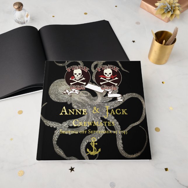Livre D'or Mariage pirate (Recto ouvert)