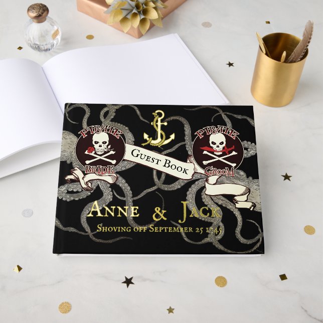 Livre D'or Mariage pirate (Recto ouvert)