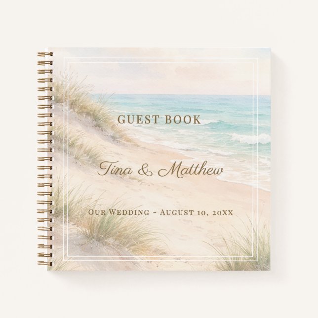 Livre d'or Mariage plage côtière (Devant)