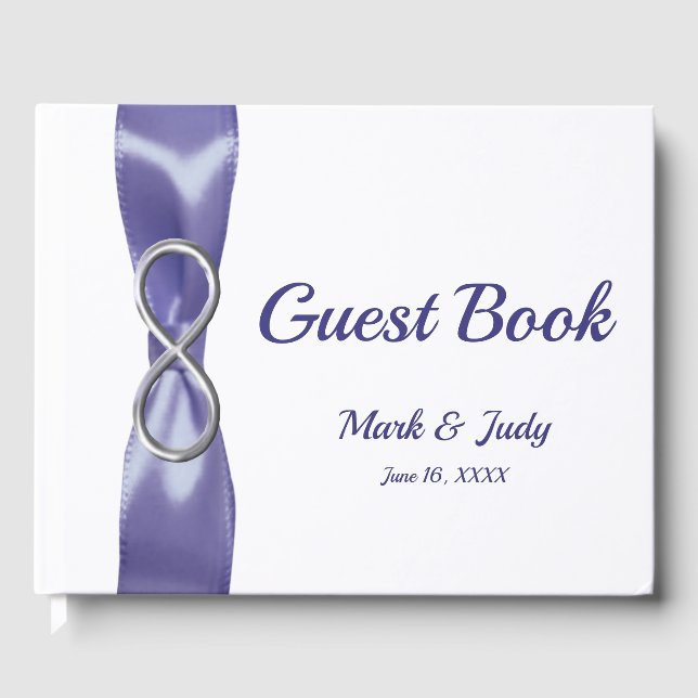 Livre d'or Mariage Purple Blue Silver Infinity (Recto)