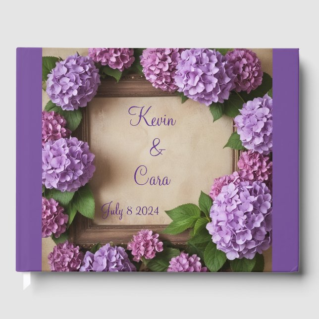 Livre D'or Mariage Purple Hydrangea (Recto)