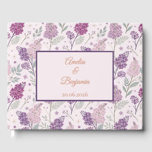 Livre D'or Mariage Romantique dans un Jardin aux Lilas Vintag