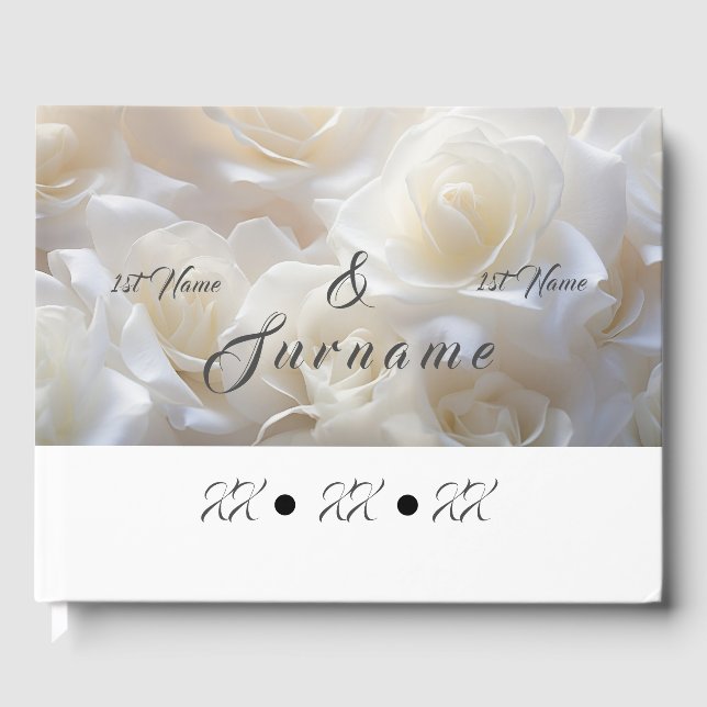 Livre d'or Mariage Rose Blanche (Recto)