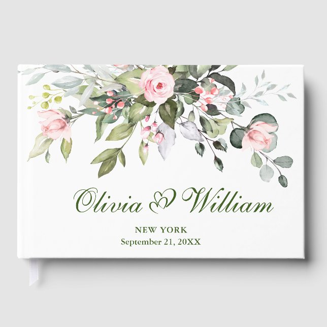 Livre D'or Mariage Rose Eucalyptus rose (Recto)