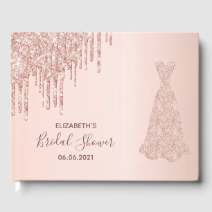 Livre D'or Mariage rose gold paillettes gouttes robe de marié