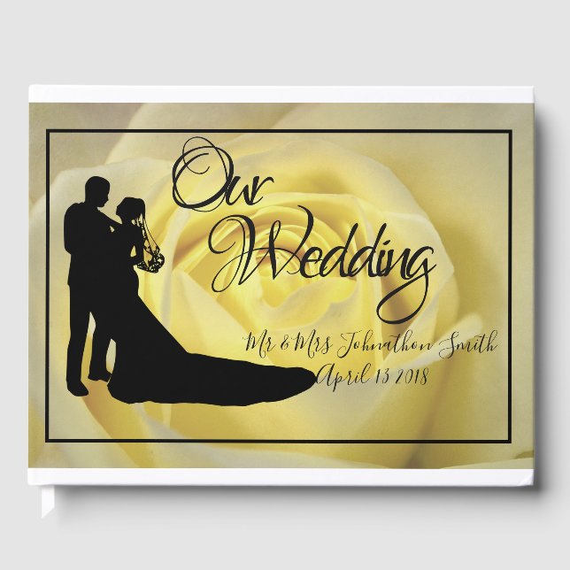 Livre D'or Mariage rose jaune (Recto)