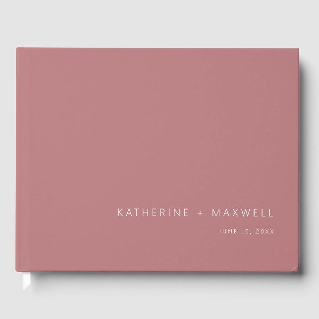 Livre D'or Mariage Rose minimaliste moderne Dusty (Recto)