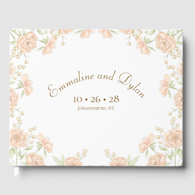 Livre D'or Mariage Rose Pêche (Recto)