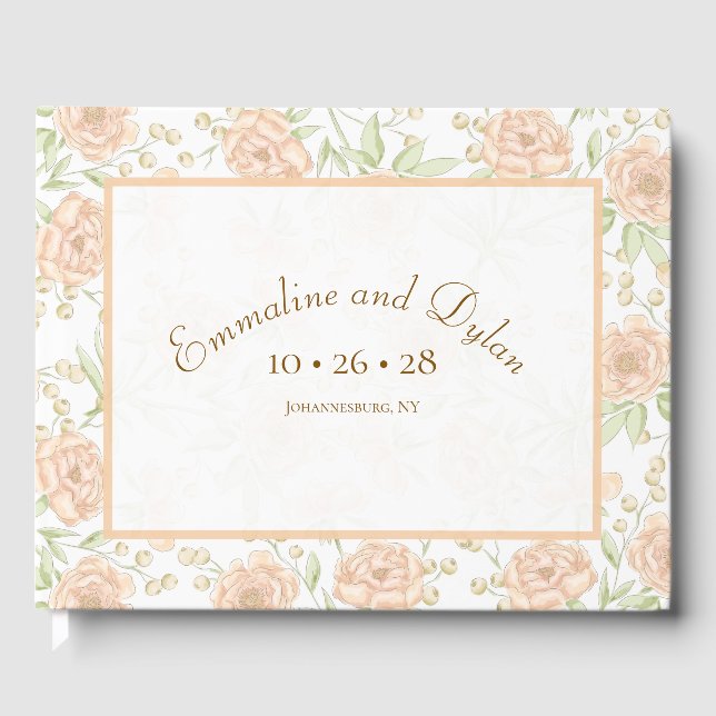 Livre D'or Mariage Rose Pêche (Recto)