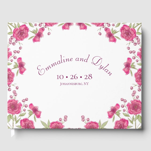 Livre D'or Mariage Rose Rose Clair (Recto)