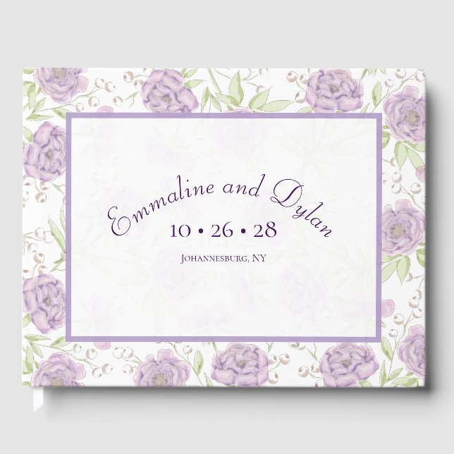 Livre D'or Mariage Rose Violette Lavande (Recto)