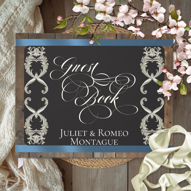 Livre D'or Mariage Ruban & Cœur - Bleu (Créateur téléchargé)