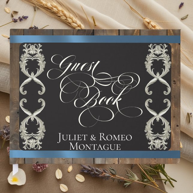 Livre D'or Mariage Ruban & Cœur - Bleu (Créateur téléchargé)
