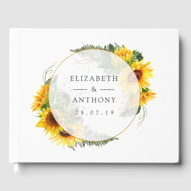 Livre D'or Mariage rustique au soleil d'aquarelle (Recto)