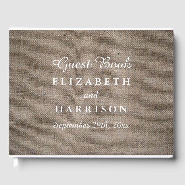 Livre D'or Mariage Rustique Burlap (Recto)