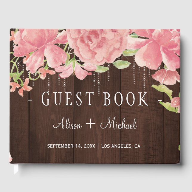 Livre D'or Mariage rustique chic à cordes florales (Recto)