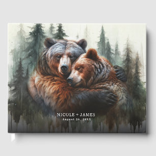 Livre D'or Mariage Rustique dans la Nature avec des Ours à l'