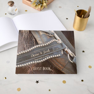 Livre D'or Mariage rustique marron western country cheval