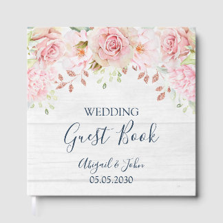 Livre D'or Mariage rustique vintage rose floral printemps