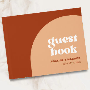 Livre D'or Mariage simple chic pêche en terre cuite