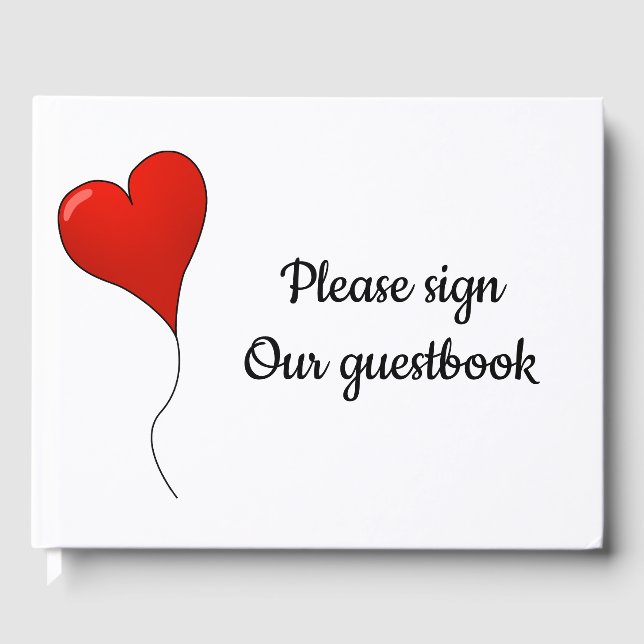 Livre d'or Mariage simple coeur (Recto)