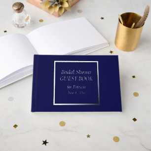Livre D'or Mariage Simple Lettre Stylisée Bleu Marine
