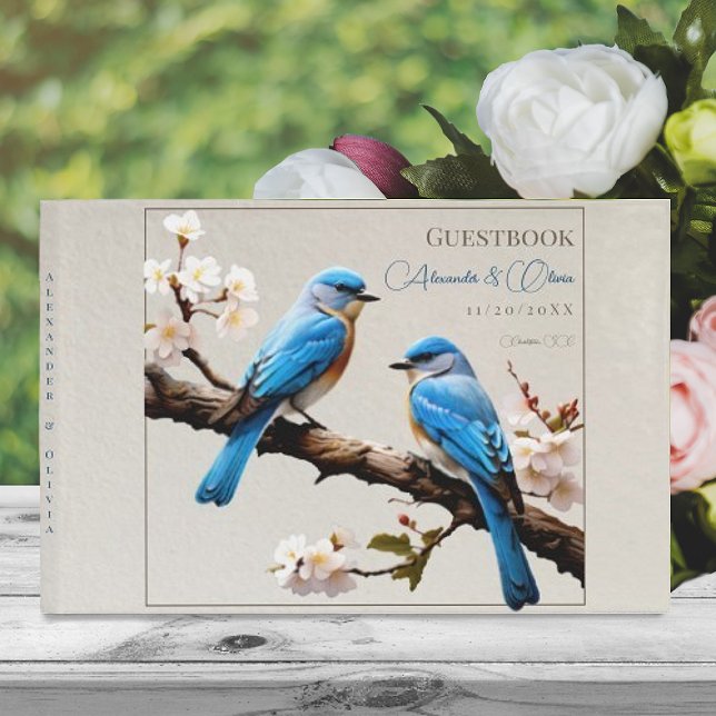 Livre D'or Mariage Spring Bluebirds (Spring Bluebirds Wedding Guest Book)