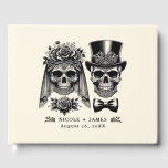 Livre D'or Mariage squelette vintage noir et or crème<br><div class="desc">Personnalisez avec n'importe quel texte.</div>