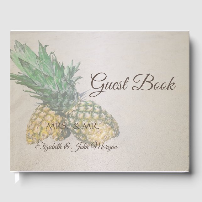 Livre D'or Mariage sur la Plage Ananas (Recto)