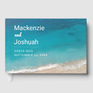 Livre D'or Mariage sur la Plage Chic Moderne Minimaliste Turq