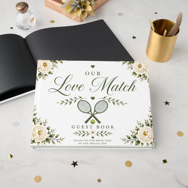 Livre D'or Mariage Tennis (Recto ouvert)