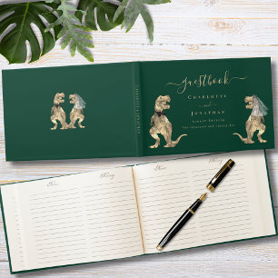 Livre D'or Mariage Thème Dinosaures Vert