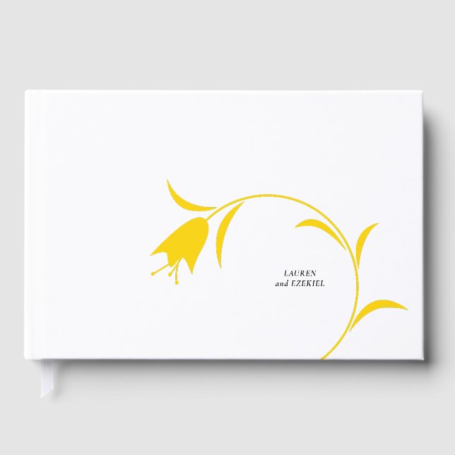 LIVRE D'OR MARIAGE TULIPE JAUNE MODERNE (Recto)