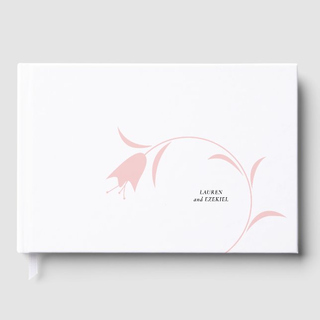 LIVRE D'OR MARIAGE TULIPE ROSE MODERNE (Recto)