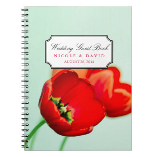 Livre d'or mariage tulipe rouge
