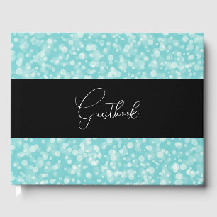 Livre D'or Mariage turquoise Retro Speckled Bokeh