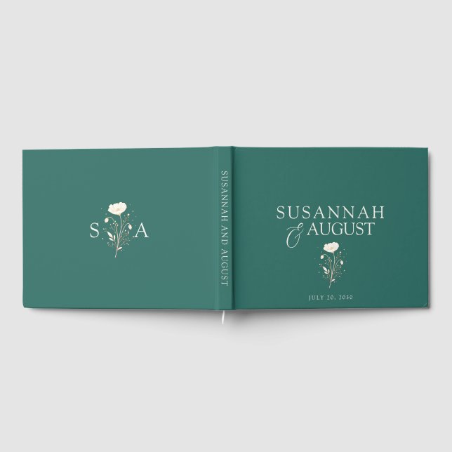 Livre D'or Mariage Vert Émeraude  (Complet)
