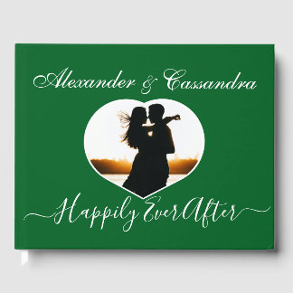 Livre D'or Mariage vert minimal pour bijou émeraude